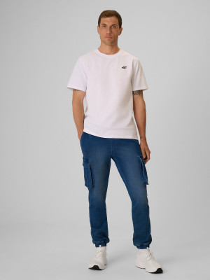 4F Spodnie casual cargo męskie - denim