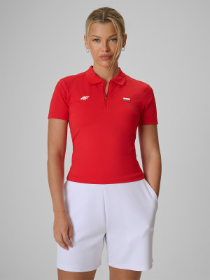 4F Koszulka kibica polo damska - czerwona