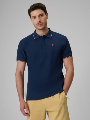 4F Koszulka polo regular męska - granatowa