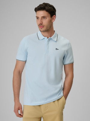 4F Koszulka polo regular męska - niebieska