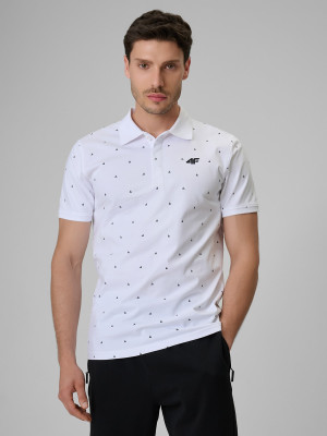 4F Koszulka polo regular męska - biała