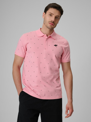 4F Koszulka polo regular męska - różowa