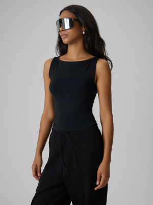 4F Top slim z modalem damski - czarny