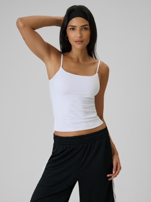 4F Top slim gładki damski - biały