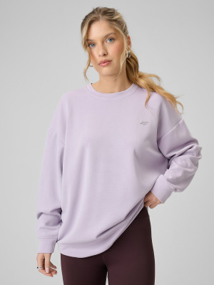 4F Bluza dresowa regular z modalem damska - fioletowa