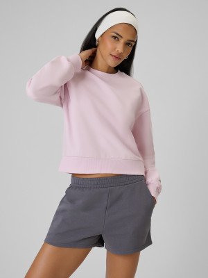4F Bluza dresowa regular bez kaptura damska - różowa