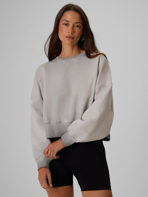4F Bluza dresowa loose bez kaptura damska - szara