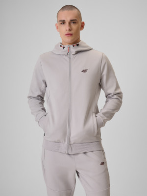 4F Bluza dresowa regular z kapturem męska - szara
