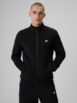 4F Bluza dresowa regular bez kaptura męska - czarna