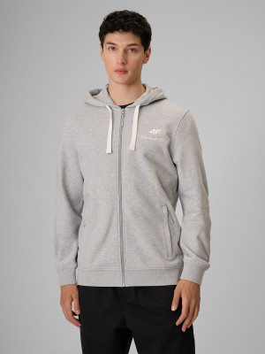 4F Bluza dresowa regular z kapturem męska - szara