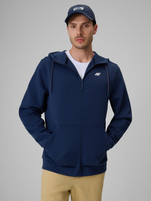 4F Bluza dresowa regular z kapturem męska - granatowa