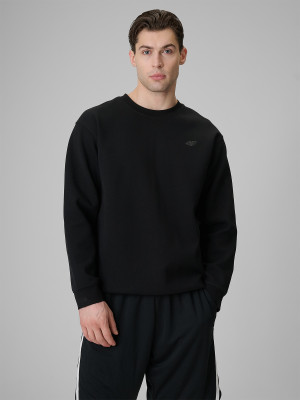 4F Bluza dresowa regular bez kaptura męska - czarna