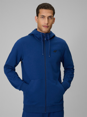 4F Bluza dresowa regular z kapturem męska - granatowa