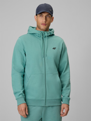 4F Bluza dresowa regular z kapturem męska - zielona