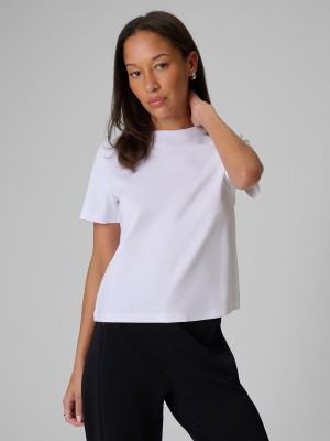 4F T-shirt regular gładki damski - biały