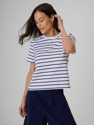 4F T-shirt relaxed z nadrukiem damski - biały