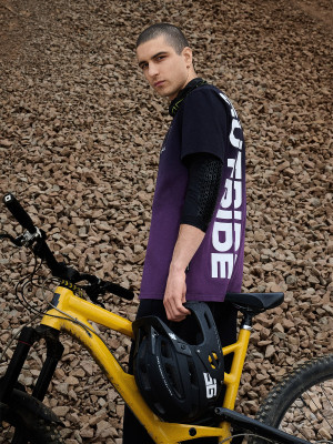 4F T-shirt relaxed z nadrukiem męski - czarny