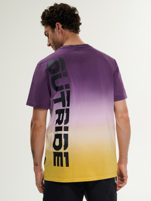 4F T-shirt relaxed z nadrukiem męski - fioletowy