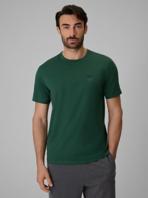 4F T-shirt regular gładki męski - zielony