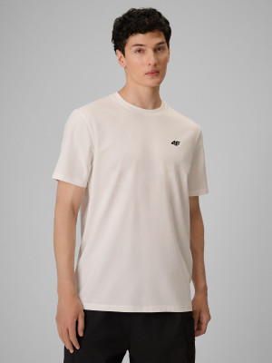 4F T-shirt relaxed z nadrukiem męski - biały