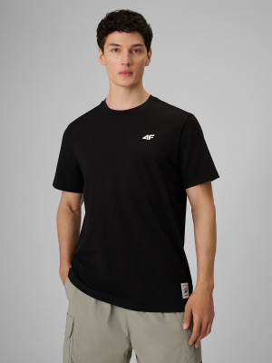 4F T-shirt relaxed z nadrukiem męski - czarny