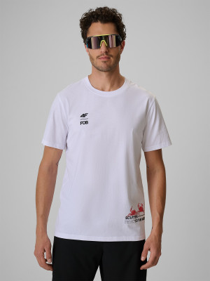 4F T-shirt regular z nadrukiem męski - biały