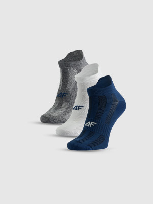4F Skarpetki treningowe krótkie (3-pack) męskie - szare+białe+granatowe