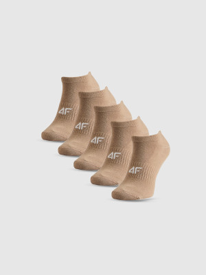 4F Skarpetki stopki (5-pack) damskie - beżowe