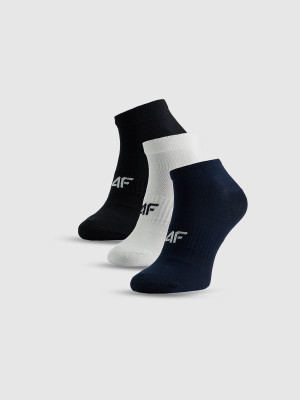 4F Skarpetki stopki (3-pack) męskie - czarne+białe+granatowe