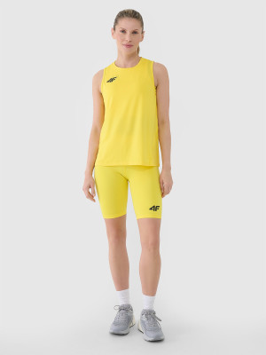 4F Legginsy kolarki treningowe damskie - żółte