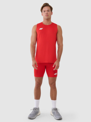 4F Legginsy krótkie treningowe męskie - czerwone