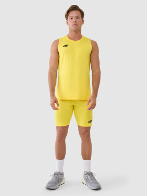 4F Legginsy krótkie treningowe męskie - żółte