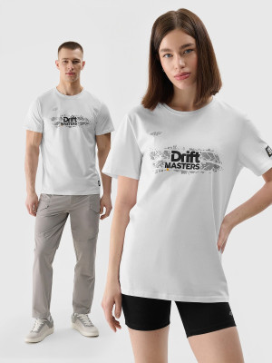 4F T-shirt regular z nadrukiem uniseks 4F x Drift Masters - biały