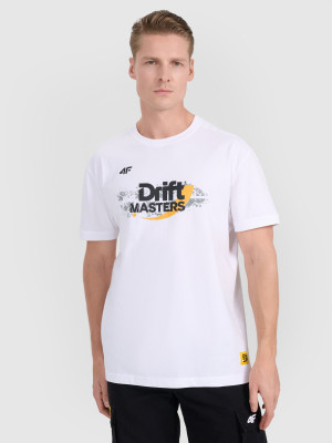 4F T-shirt regular z nadrukiem uniseks 4F x Drift Masters - biały