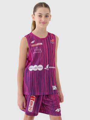 4F Koszulka meczowa replika wyjazdowa z sezonu 2024/25 dziecięca 4F x KS Basket 25 Bydgoszcz - multikolor