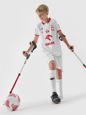 4F Koszulka replika domowa AMP Futbol dziecięca - biała