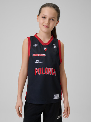 4F Koszulka meczowa replika wyjazdowa z sezonu 2025/26 dziecięca 4F x Polonia Warszawa - czarna