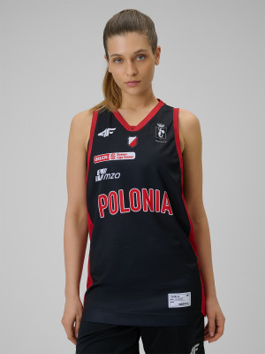 4F Koszulka meczowa replika wyjazdowa z sezonu 2025/26 damska 4F x Polonia Warszawa - czarna