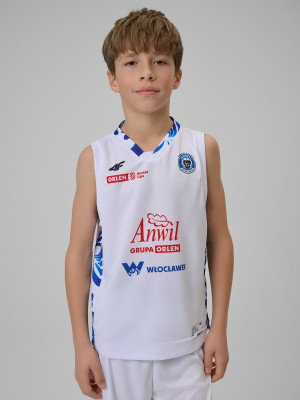 4F Koszulka meczowa replika domowa z sezonu 2025/26 dziecięca 4F x Anwil Włocławek - biała