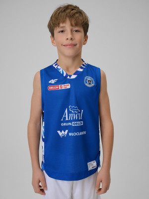 4F Koszulka meczowa replika wyjazdowa z sezonu 2025/26 dziecięca 4F x Anwil Włocławek - niebieska