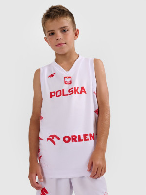 4F Koszulka reprezentacyjna z możliwością personalizacji dziecięca 4F x PZKOSZ - biała