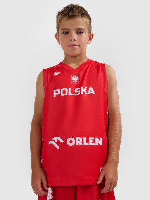 4F Koszulka reprezentacyjna z możliwością personalizacji dziecięca 4F x PZKOSZ - czerwona