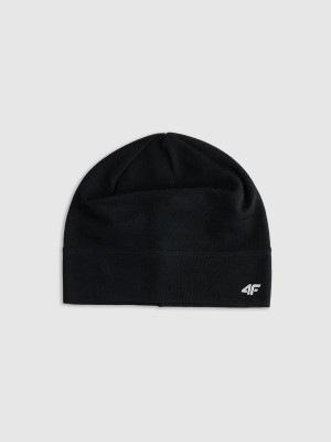 4F Căciulă din lâna merino unisex - neagră