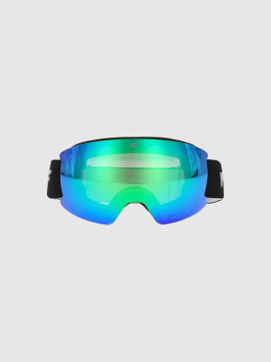 4F Gogle snowboardowe z multibarwną powłoką uniseks - czarne