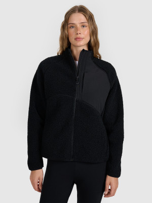 4F Polar sherpa cu guler pentru femei - negru