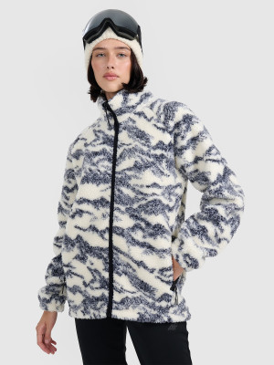 4F Polar sherpa oversize ze stójką uniseks - beżowy