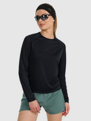 4F Longsleeve do biegania w terenie szybkoschnący damski - czarny