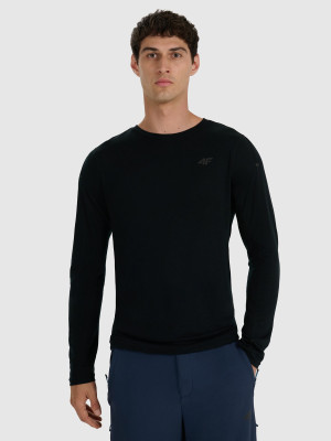 4F Longsleeve trekkingowy szybkoschnący z wełną merino męski - czarny