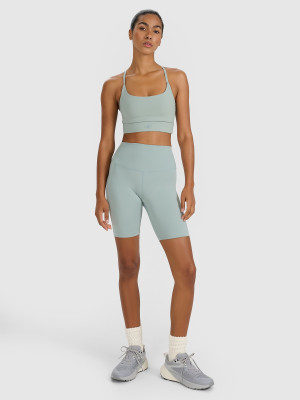 4F Legginsy kolarki treningowe damskie - zielone