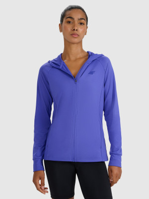 4F Bluza treningowa regular szybkoschnąca damska - niebieska